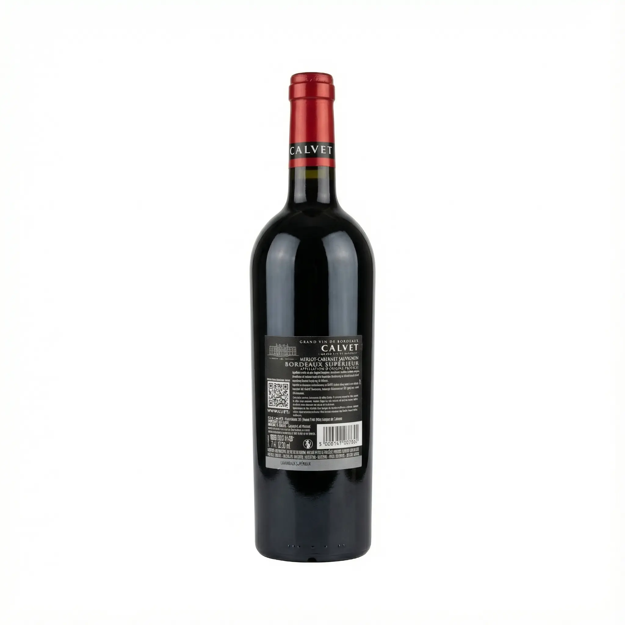 etiquette arriere vin rouge grande reserve calvet